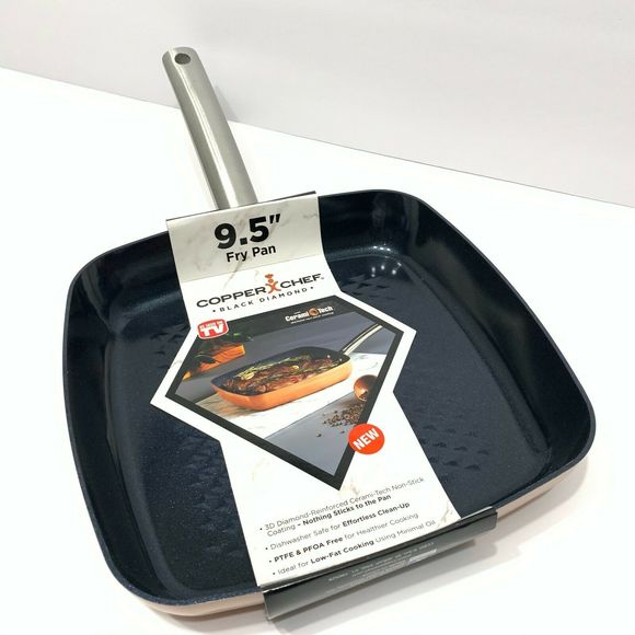Copper Chef Other - Copper Chef Black Diamond 9.5" Square Fry Pan New